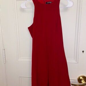 Formal Red Dress with Pleated Skirt